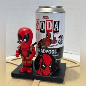 Funko Soda Deadpool figure w/ stand. Only displayed to take pictures.
